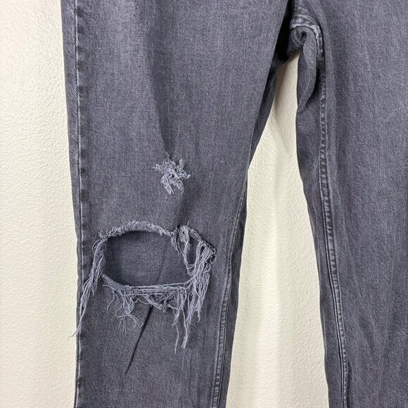 Abercrombie & Fitch The Dad High Rise Jean Distressed Black Sz 12 Streetwear 90s - Picture 2 of 8